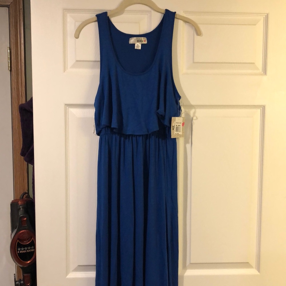 Royal Blue Hi Low Dress NWT Derek Heart Size Medium Stretchy Comfy
